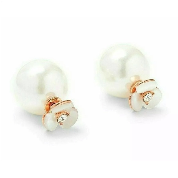 Kate Spade Pansy Reversible Pearl Flower Earring - Picture 3 of 6
